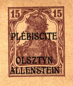 ALLENSTEIN Stationery Postcard Olsztyn Plebiscite GERMAN Stamp Overprint MINT NH