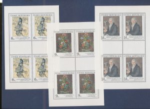 CZECHSLOVAKIA - Scott 2973-2975 - VF MNH S/S - Art - 1995