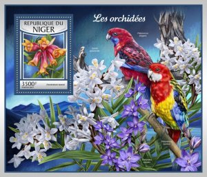 NIGER - 2017 - Orchids - Perf Souv Sheet - Mint Never Hinged