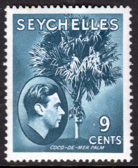 Seychelles KGVI 1938 9c Grey-Blue SG138a Mint Hinged