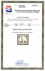 MALACK 623 XF-SUPERB OG NH, w/PSE (GRADED 95 (01/10)..MORE.. gg1241