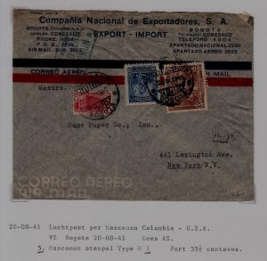 Colombia/USA airmail cover 20.8.41