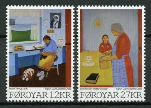 Faroe Islands Faroes Art Stamps 2020 MNH Sigrun Gunnnarsdottir Paintings 2v Set 