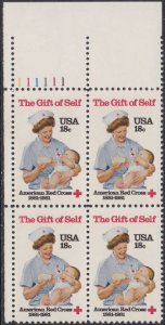 1910 Red Cross Plate Block MNH
