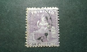 Trinidad #54var used perf 12.5 wmk ES (probably edge of sheet) e206 10092