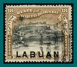 Labuan 1897 Mt Kinabalu, p16, cancelled  #81,SG96b