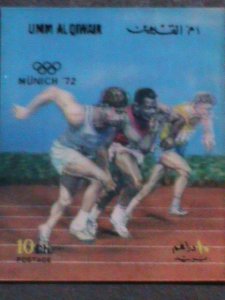 ​UM-AL QIWAIN STAMP-1972- OLYMPIC GAME MUNICH'72 - AIRMAIL- 3-D STAMP MNH #2