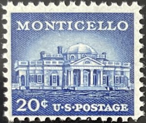 Scott #1047 1956 20¢ Liberty Series Monticello MNH OG