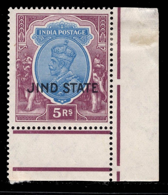 MOMEN: INDIA STATES JIND SG # 100w INVERTED WMK 1928 MINT OG H £60 LOT #69085*