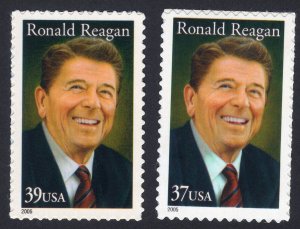 Scott #3897 & 4078 Ronald Reagan (California Governor) Single Stamps - MNH