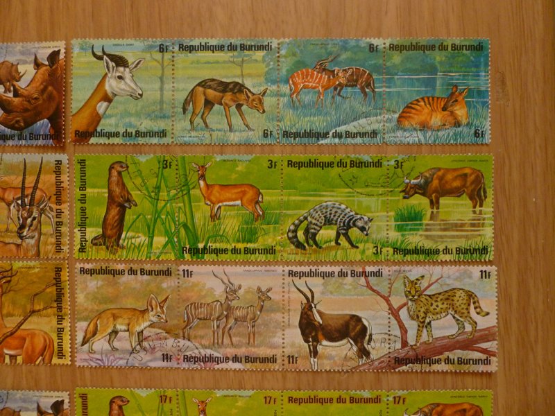 Burundi and Guinea Cancelled stamps Animal Kingdom of Africa Gold font #8