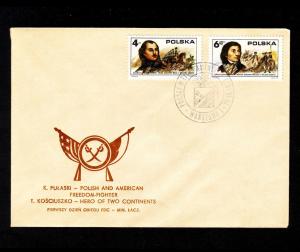 Poland  Scott #2120-2121 (American Revolution) on Cover