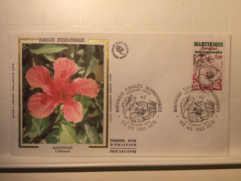 France Colorano silk FDC, 3 février 1979, Martinique floralies internationales