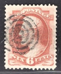 US Stamp#159 6c Dull Pink Lincoln USED SCV $ $18.00 