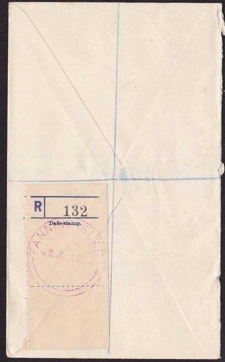 GILBERT & ELLICE IS 1937 NZ POST OFFICE Reg cover ex FANNING ISLAND........68788