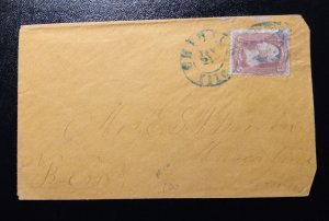 US Scott #64a Postal Cover Rare Pigeon Blood Pink Stamp CVC $5,750 Stamp F- VF