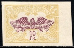 1913 Belgium Scott #- Q48 10 Francs Railway Revenue Imperforate Unused