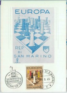 81232 - SAN MARINO  - Postal History -  MAXIMUM CARD -  CHESS  1965