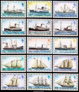 Falkland Islands Scott 260-274 Mint never hinged.