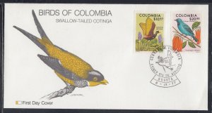 Colombia Scott 858-9 FDC - Birds