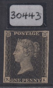 SG 2 1d black plate eleven lettered KK. A very fine example with crisp... 