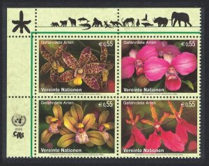 UN Vienna Orchids Block of 4 2005 MNH SC#360-363 SG#V421-V424 MI#435-438