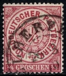 1868 North German Confederation Postal District Scott #- 1 1/4 Groschen Used
