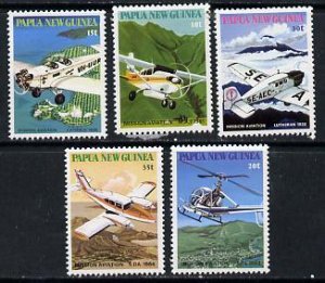 PAPUA NEW GUINEA - 1981 - Mission Aviation - Perf 5v Set - Mint Never Hinged