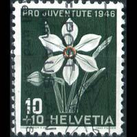 SWITZERLAND 1946 - Scott# B159 Flower 10+10c Used