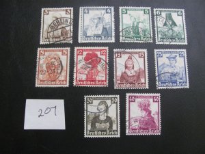 Germany  1935 USED SC B69-78 SET VF 65 EUROS (207)