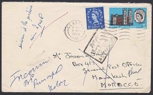 GB TO MOROCCO 1966 cover returned to sender................................54083