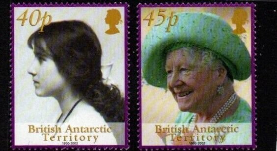 BRITISH ANTARCTIC TERR. SG344/5 2002 QUEEN MOTHER  MNH