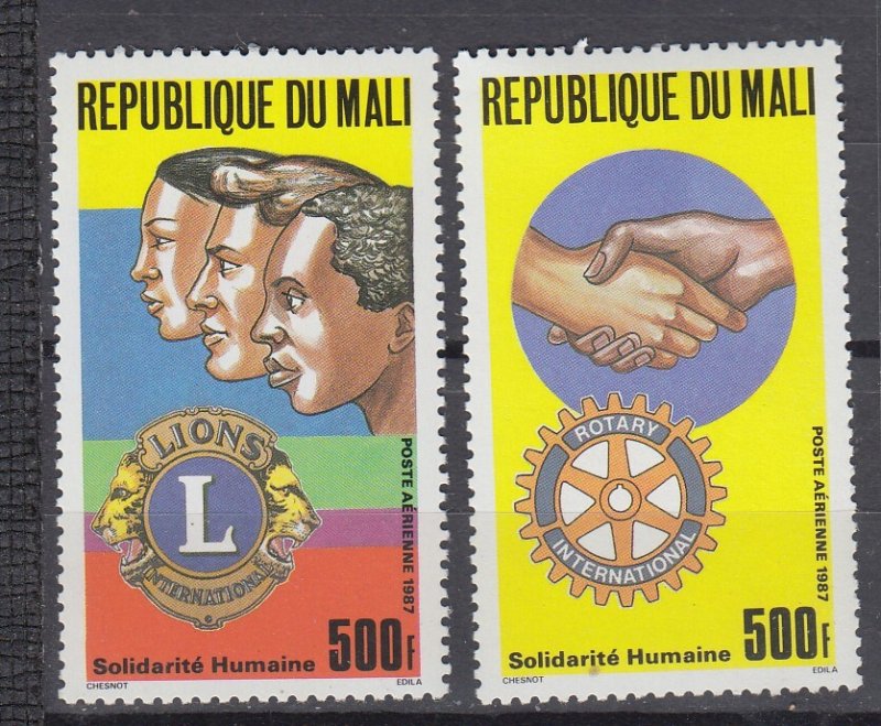 J45767 JL stamps  1987 mali mnh set #c538-9 rotary