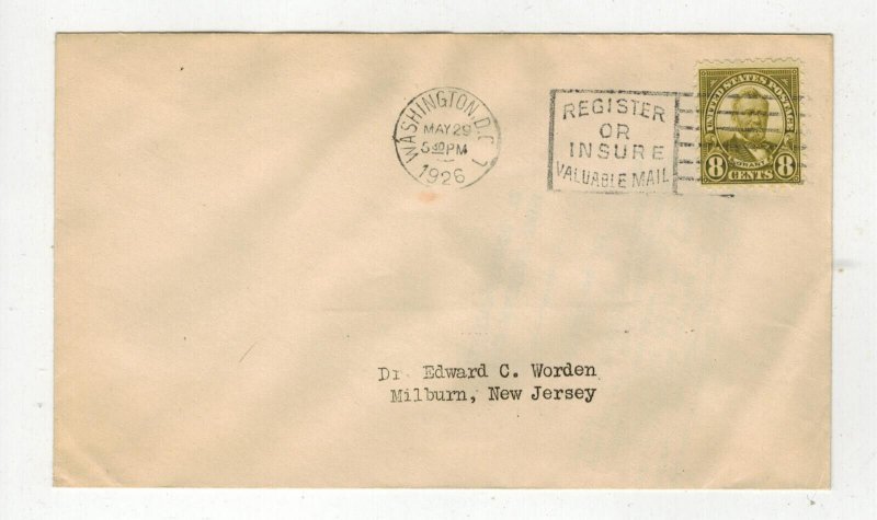 1926 PRESIDENT ULYSSES S. GRANT 8c FDC #589 EDWARD WORDEN SERVICED