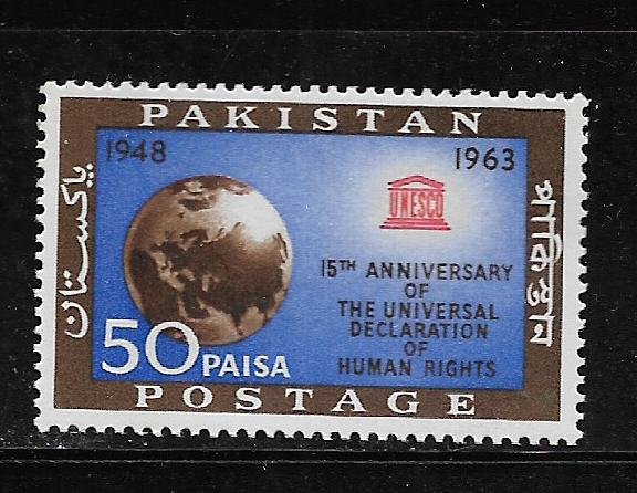 Pakistan 186 H 1963 Globe and UNESCO Emblem