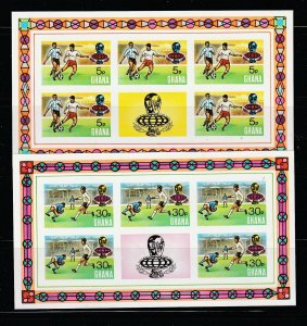 Ghana 525-528 Complete Sheets Of 5 Set MNH Sports, World Cup Soccer, 2 Scans (C)