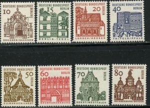 GERMANY BERLIN Sc#9N215-9N221 1964-65 Buildings Complete OG Mint NH