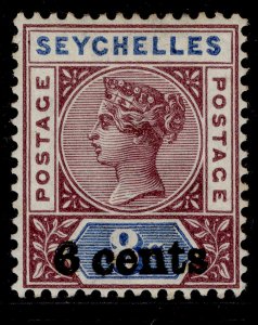 SEYCHELLES QV SG40, 6c on 8c brown-purple & ultramarine, M MINT.