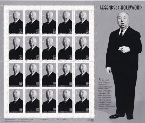 Sc# 3226 U.S 32¢ complete 1998 Alfred Hitchcock sheet MNH CV $20.00