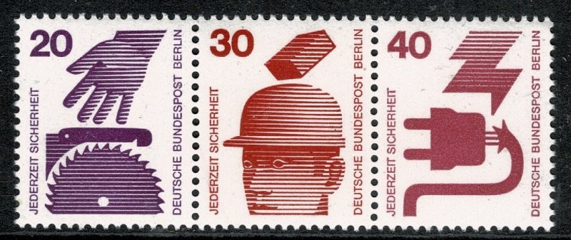 GERMANY BERLIN 1971-74 ACCIDENT PREVENTION TRIPLE MINT (NH) SG B398- P.14 SUPERB