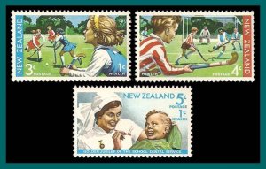 New Zealand 1971 Health, Hockey, MNH  #B82-B84,SG960-SG962