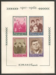 AJMAN Sc# 19 - 26a var MNH FVF Set8 + SS John F. Kennedy JFK 1963