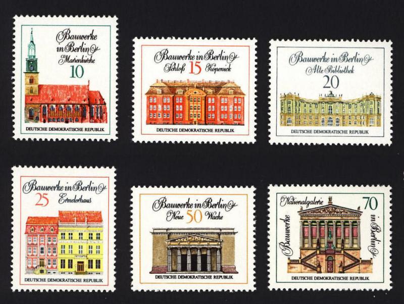 DDR Sc# 1287-92   1971 Buildings set of 6 MNH