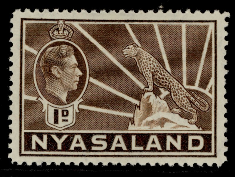 NYASALAND PROTECTORATE GVI SG131, 1d brown, LH MINT.