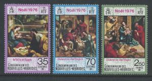 New Hebrides, French #230-2 NH Christmas 1976