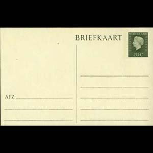 NETHERLANDS 1968 - Airmail Postaged Card-Queen 20c