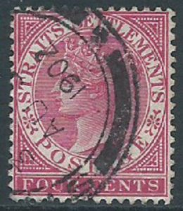 Straits Settlements, Sc #41, 2c Used