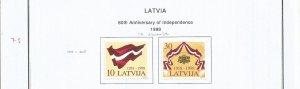 LATVIA - 1998 - Independence, 80th Anniv - Perf 2v Set - Mint Lightly Hinged