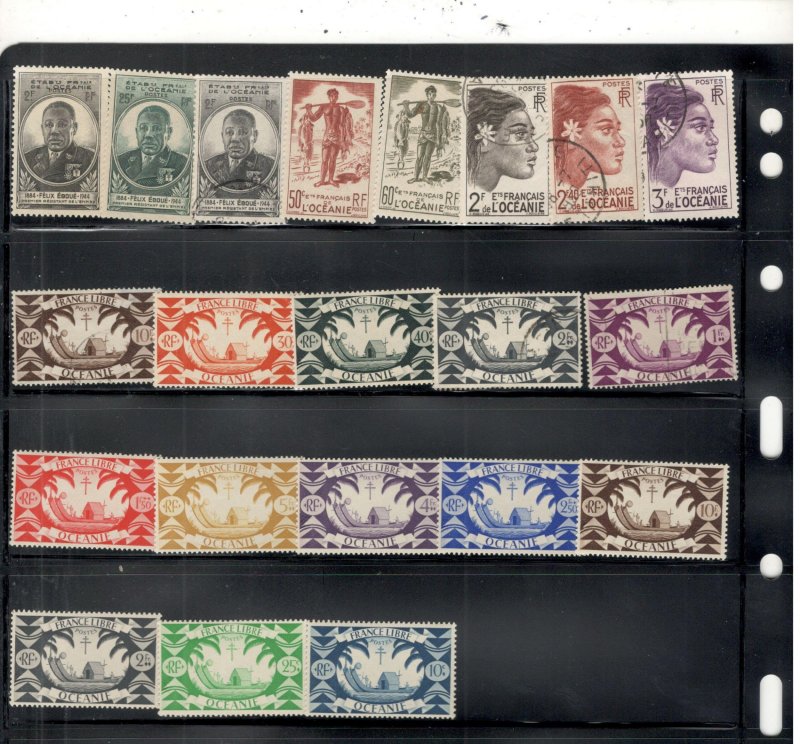 FRENCH OCEANIC COLLECTION ON STOCK SHEET , MINT/USED