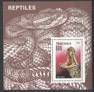 Oz0287 1993 Tanzania Animals Reptiles Snakes 1Bl Mnh